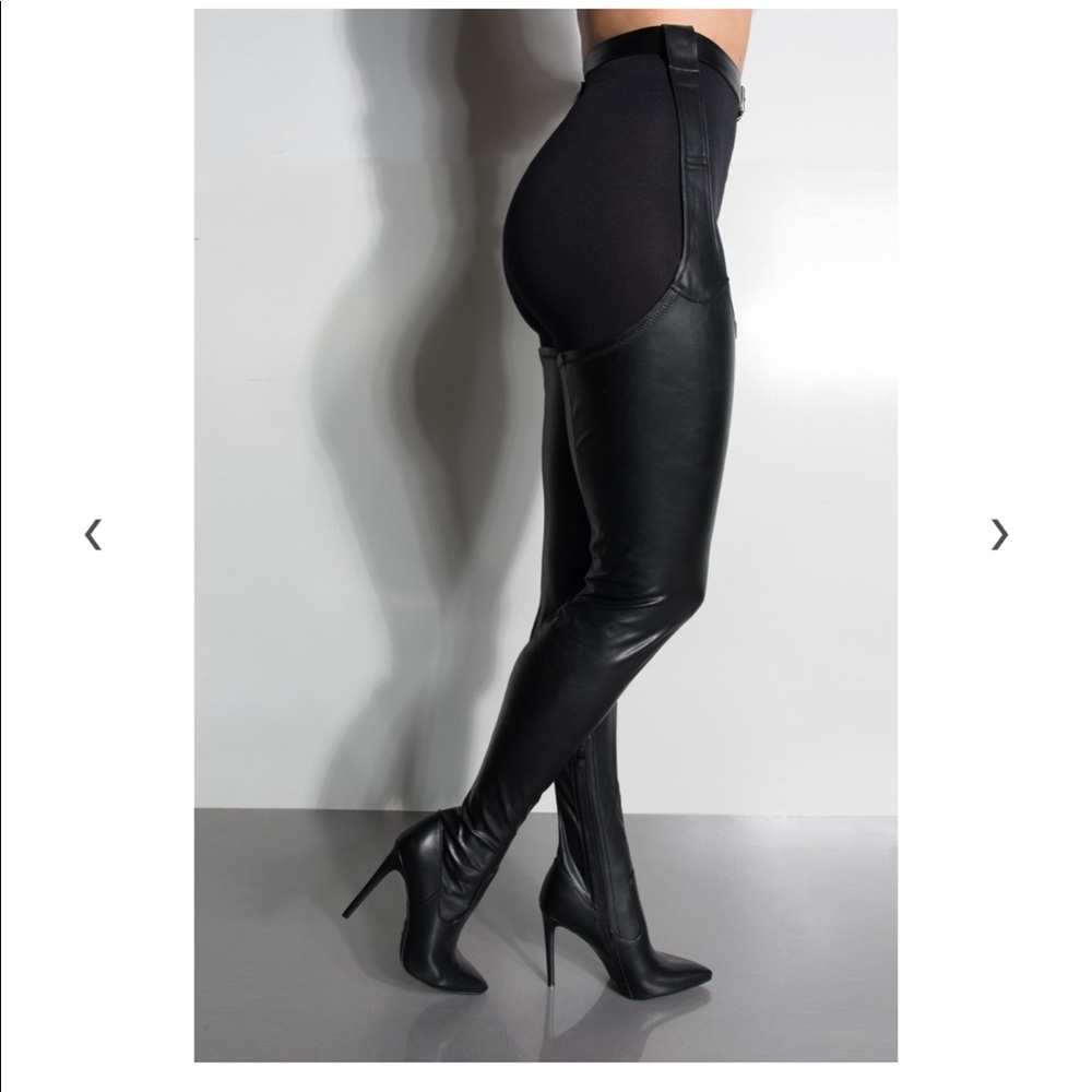 Azalea wang Im movin on belted thigh high stiletto